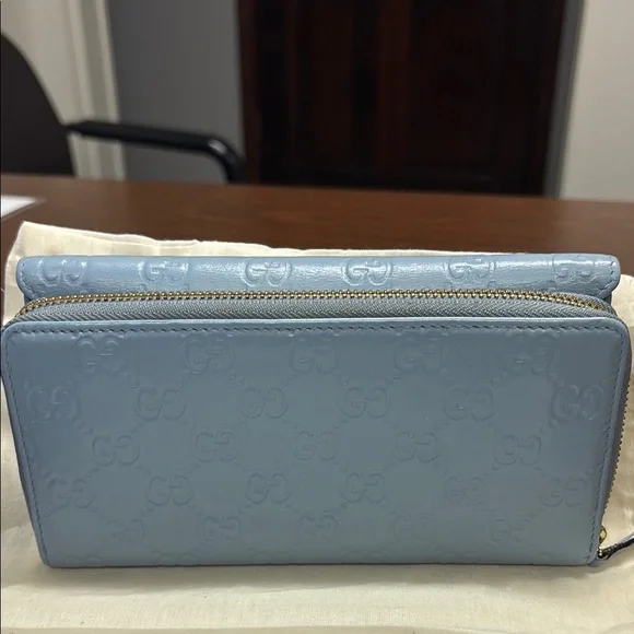 Gucci Light Blue Embossed Wallet #GUC-223